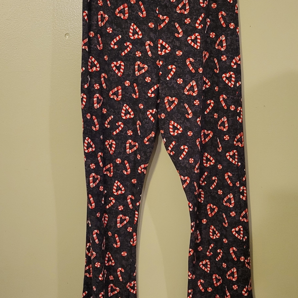 Womans Candy Cane Print Leggings